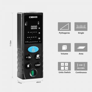 DEKO LRD110 Handheld Laser Distance Meter 40M 60M 80M 100M Mini Laser Rangefinder Laser Tape Range Finder Diastimeter Measure - Image 3