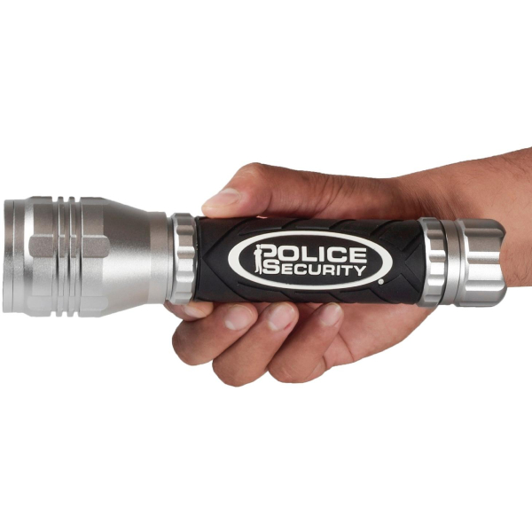 Police Security - 1800 Lumen Elite LED Flashlight - Silver-