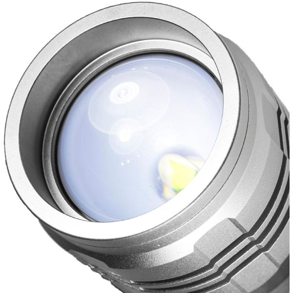 Police Security - 1800 Lumen Elite LED Flashlight - Silver-