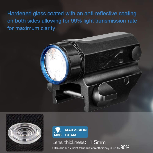 TrustFire G03/G03 Mini S XP-G R5 LED 210LM Handheld Pistol Torch Light Tactical Flashlight Mounted Pistol Light 210 Lumen Tactical Flashlight for G Lock 17 19 21 22 30 43 48 and Picatinny Rail