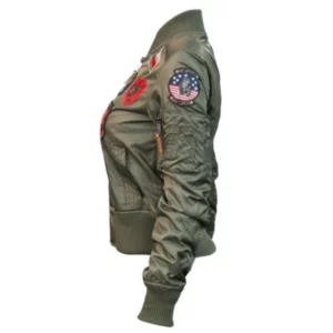 LadiesTop Gun MA-1 Nylon Bomber Jacket with Patches