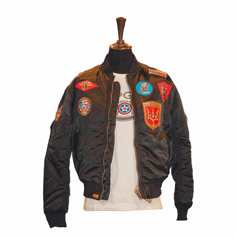 Top Gun Nylon Bomber Jacket with Patches